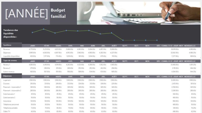 Budget Familial | Tableau Excel